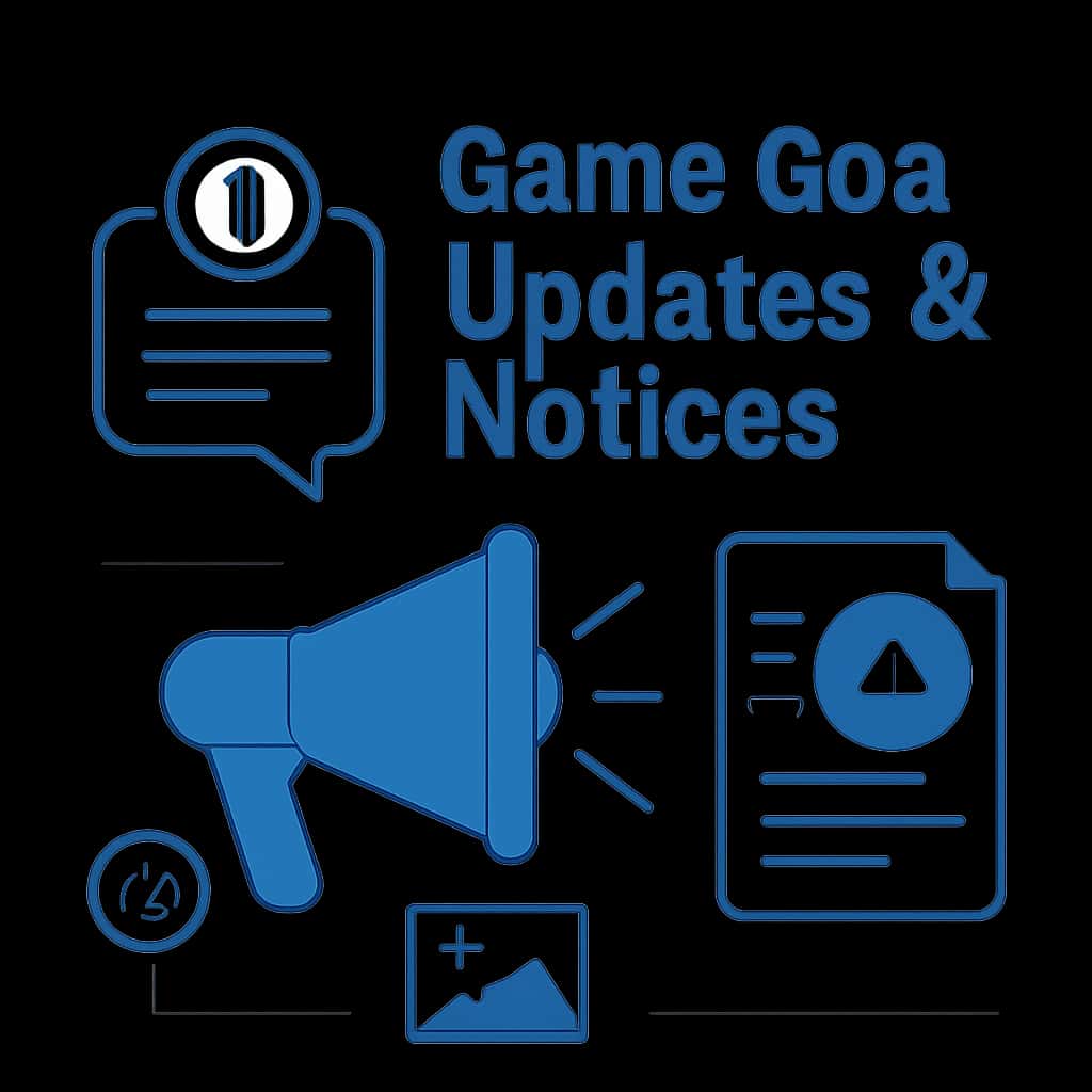 Diagram illustrating Game Goa updates and notices.
