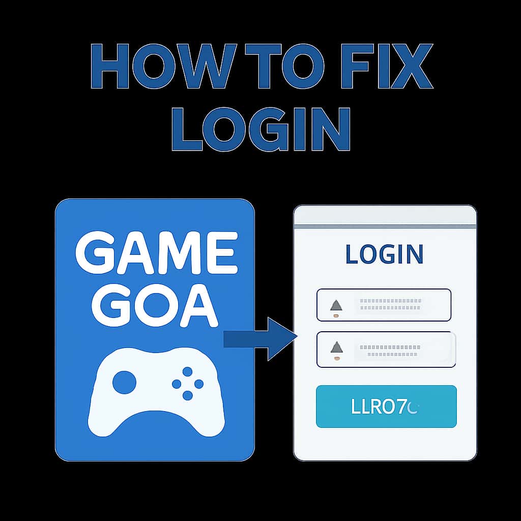 A diagram showing steps to troubleshoot login issues in Game Goa.