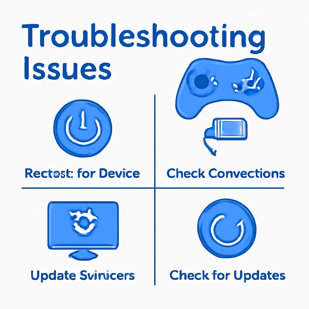 Illustration showing steps for troubleshooting Game Goa issues.
