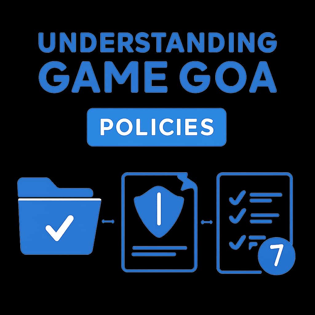 A diagram illustrating key components of Game Goa Policies for educational purposes.